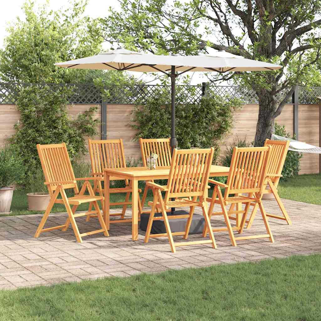 Garten Essgruppe Faltbar 7 pcs Braun Massivholz Akazie