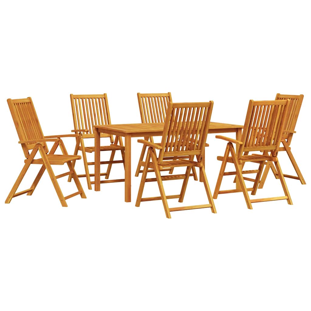 Garten Essgruppe Faltbar 7 pcs Braun Massivholz Akazie