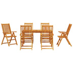 Garten Essgruppe Faltbar 7 pcs Braun Massivholz Akazie