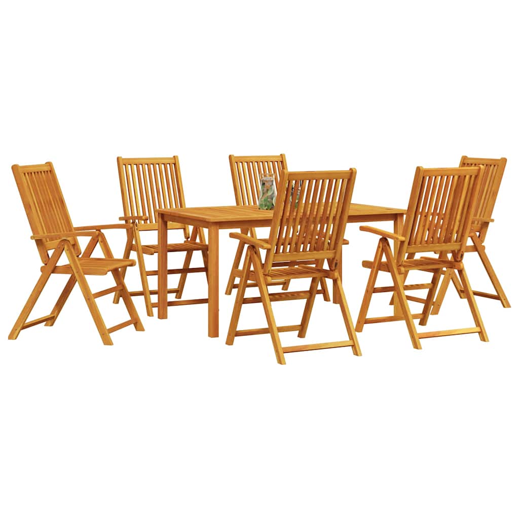 Garten Essgruppe Faltbar 7 pcs Braun Massivholz Akazie