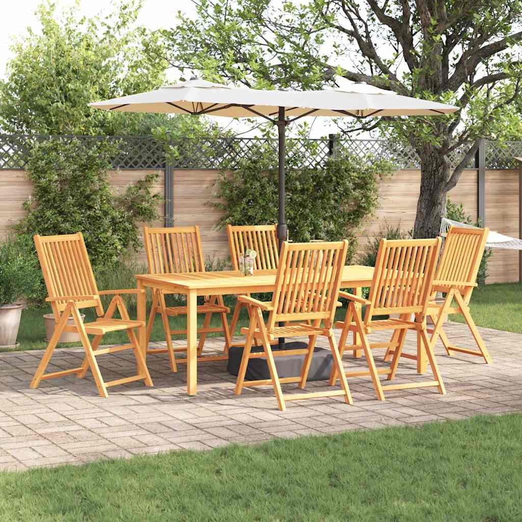 Garten Essgruppe Faltbar 7 pcs Braun Massivholz Akazie