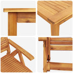 Garten Essgruppe 3 pcs Braun Massivholz Akazie
