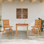 Garten Essgruppe 3 pcs Braun Massivholz Akazie