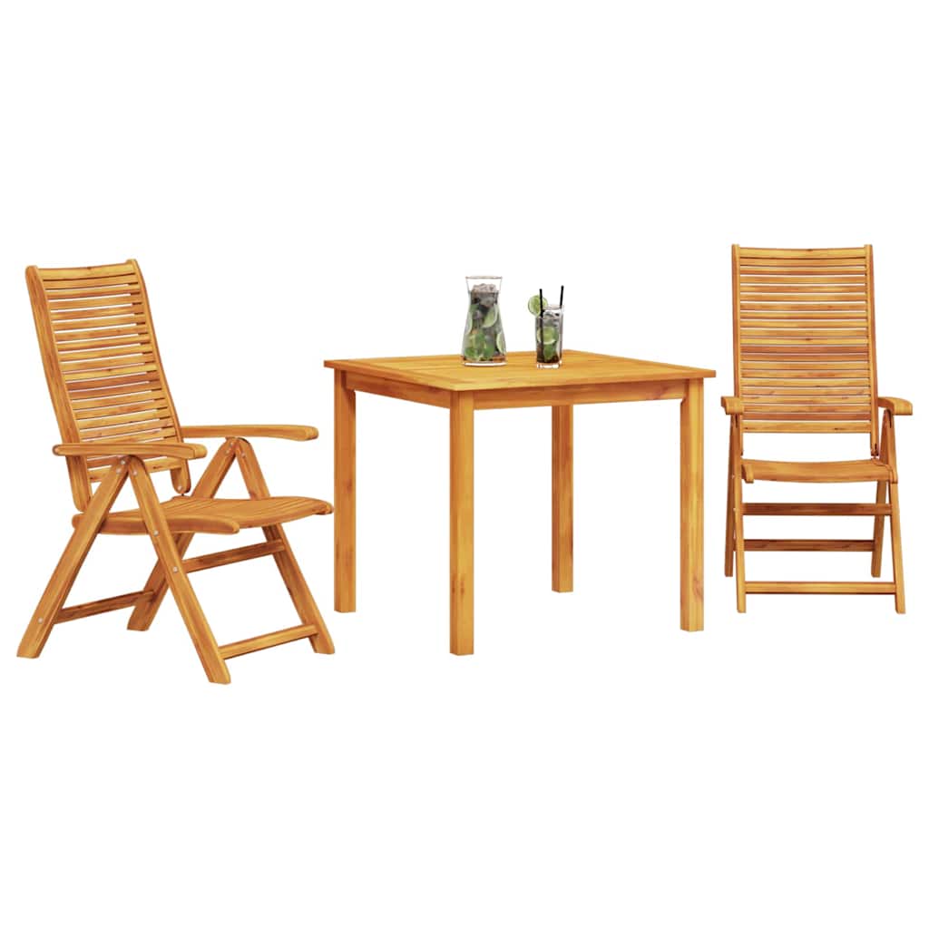Garten Essgruppe 3 pcs Braun Massivholz Akazie