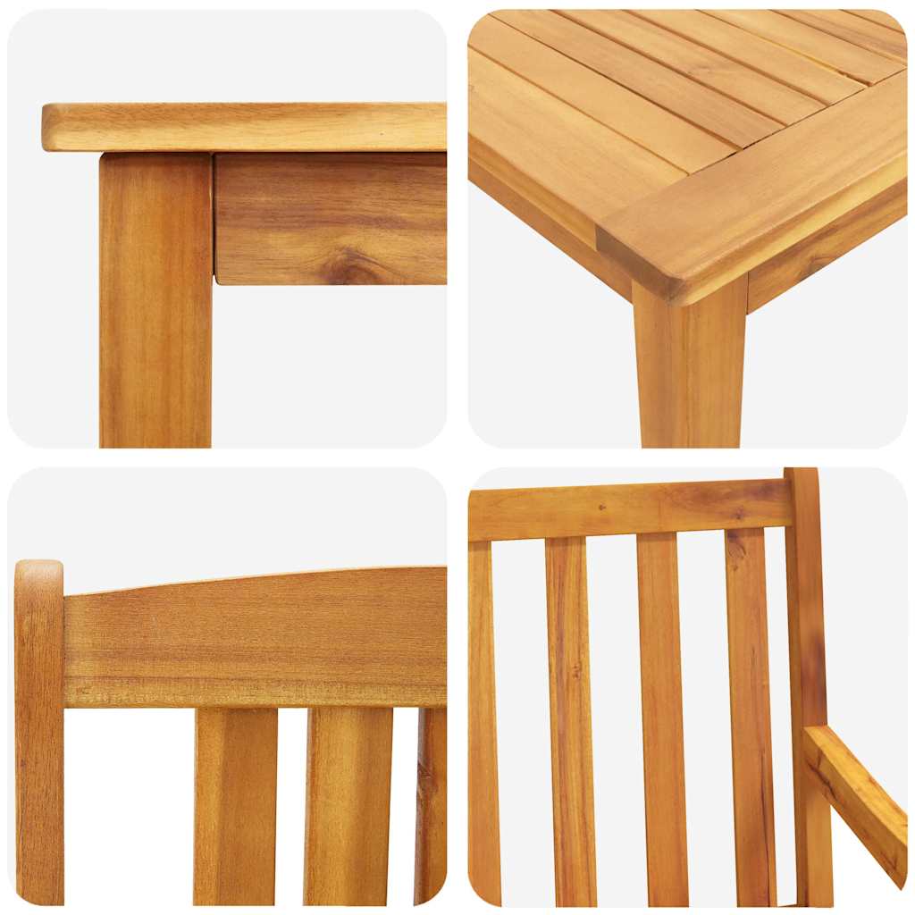 Garten Essgruppe 3 pcs Braun Massivholz Akazie