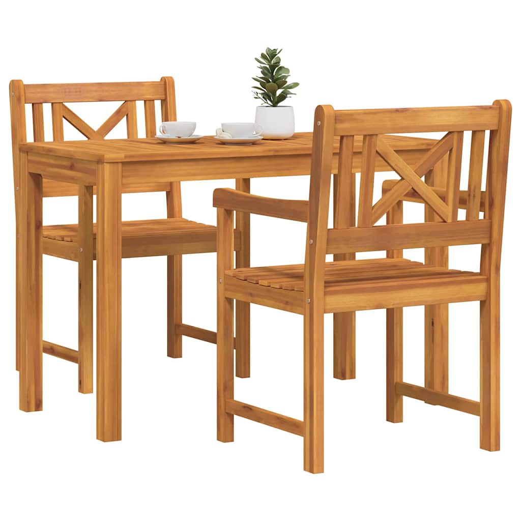 Garten Essgruppe 3 pcs Braun Massivholz Akazie