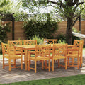 Garten Essgruppe 9 pcs Braun Massivholz Akazie