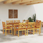 Garten Essgruppe 9 pcs Braun Massivholz Akazie