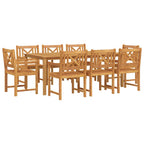 Garten Essgruppe 9 pcs Braun Massivholz Akazie