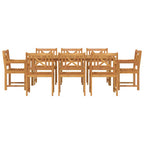 Garten Essgruppe 9 pcs Braun Massivholz Akazie