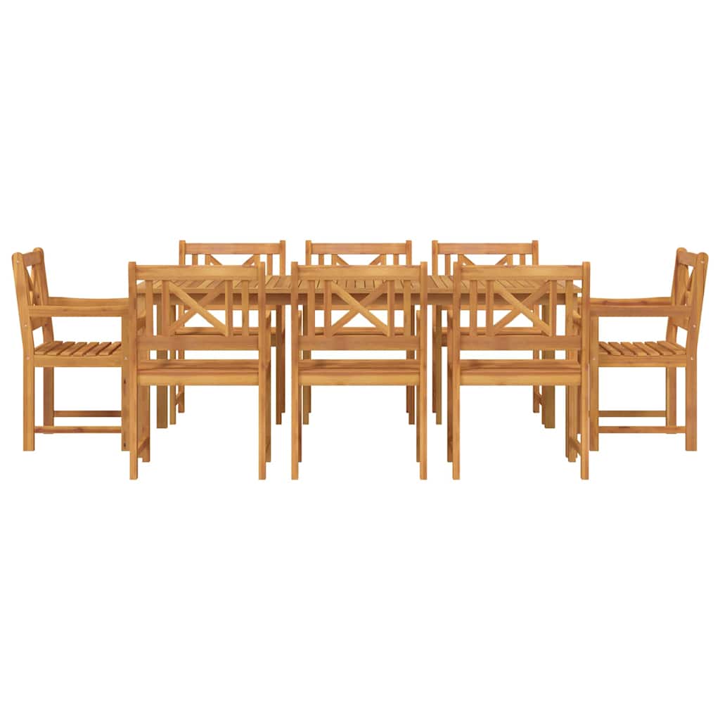 Garten Essgruppe 9 pcs Braun Massivholz Akazie