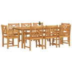 Garten Essgruppe 9 pcs Braun Massivholz Akazie