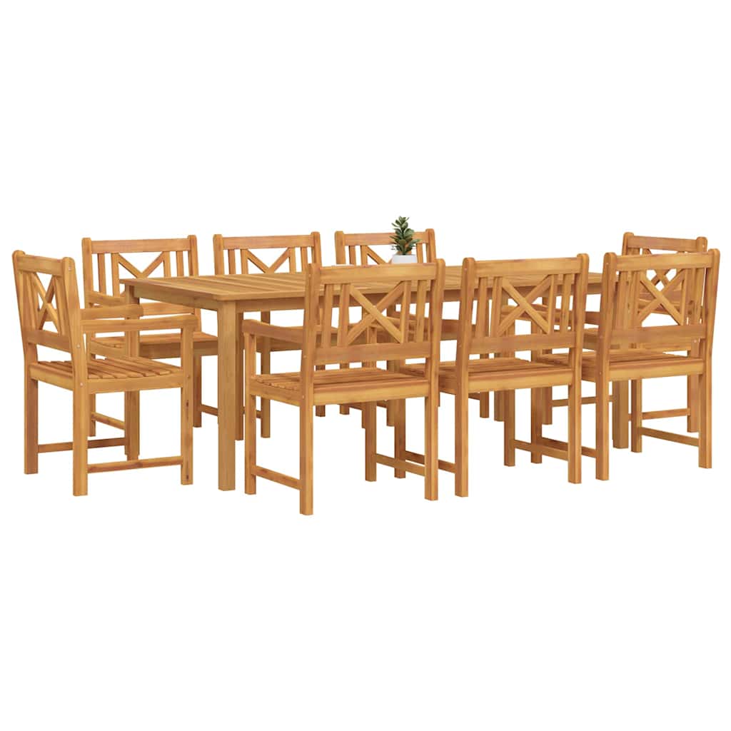 Garten Essgruppe 9 pcs Braun Massivholz Akazie