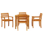 Garten Essgruppe 5 pcs Braun Massivholz Akazie