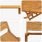 Klapp Bistro Set 3 pcs Braun Massivholz Akazie