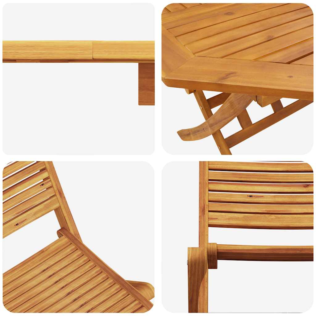 Klapp Bistro Set 3 pcs Braun Massivholz Akazie