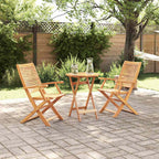 Klapp Bistro Set 3 pcs Braun Massivholz Akazie