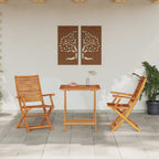 Klapp Bistro Set 3 pcs Braun Massivholz Akazie