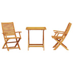 Klapp Bistro Set 3 pcs Braun Massivholz Akazie