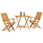Klapp Bistro Set 3 pcs Braun Massivholz Akazie