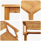 Garten Essgruppe 5 pcs Braun Massivholz Akazie