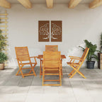 Garten Essgruppe 5 pcs Braun Massivholz Akazie