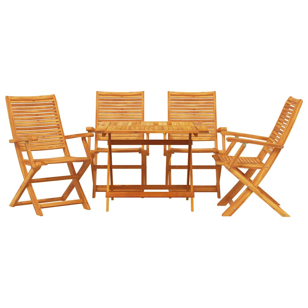 Garten Essgruppe 5 pcs Braun Massivholz Akazie