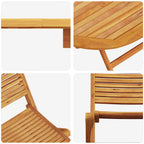 Garten Essgruppe 5 pcs Braun Massivholz Akazie