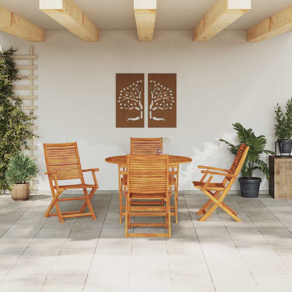 Garten Essgruppe 5 pcs Braun Massivholz Akazie