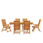 Garten Essgruppe 7 pcs Braun Massivholz Akazie