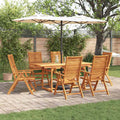 Garten Essgruppe 7 pcs Braun Massivholz Akazie