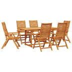 Garten Essgruppe 7 pcs Braun Massivholz Akazie