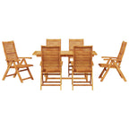 Garten Essgruppe 7 pcs Braun Massivholz Akazie
