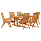 Garten Essgruppe 7 pcs Braun Massivholz Akazie