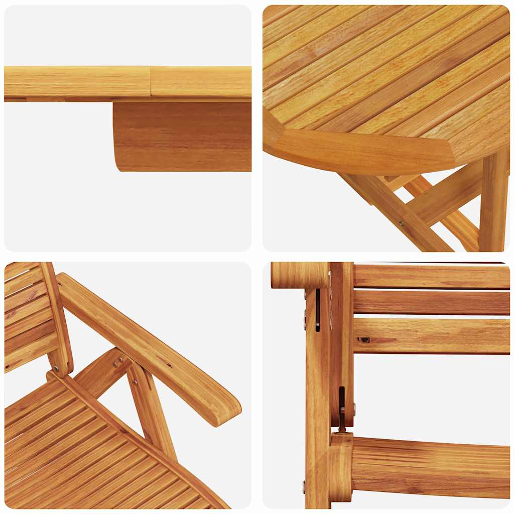 Garten Essgruppe 7 pcs Braun Massivholz Akazie