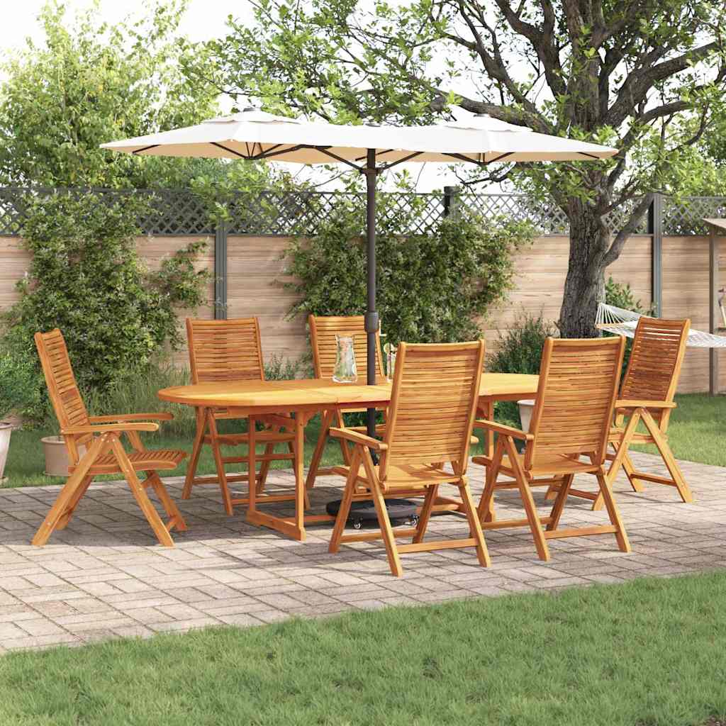 Garten Essgruppe 7 pcs Braun Massivholz Akazie