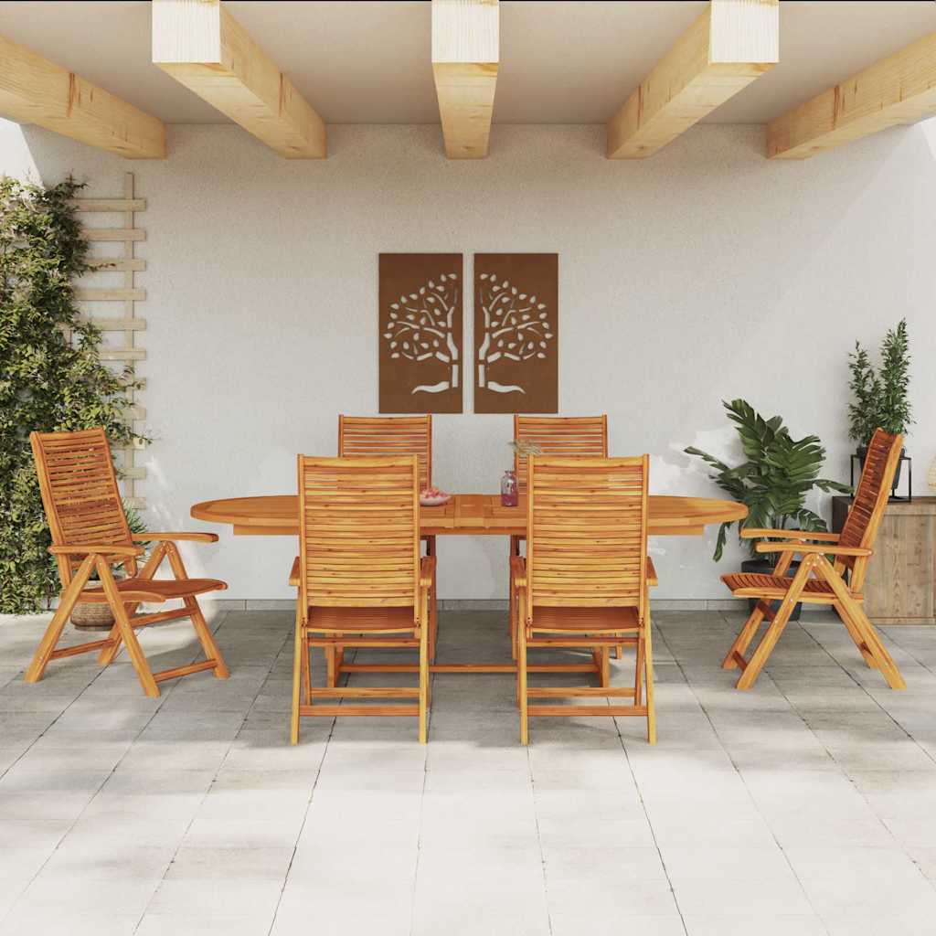 Garten Essgruppe 7 pcs Braun Massivholz Akazie