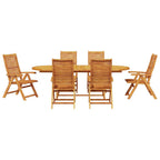 Garten Essgruppe 7 pcs Braun Massivholz Akazie