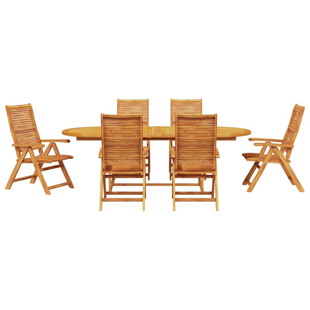 Garten Essgruppe 7 pcs Braun Massivholz Akazie