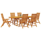 Garten Essgruppe 7 pcs Braun Massivholz Akazie