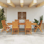 Garten Essgruppe 7 pcs Braun Massivholz Akazie