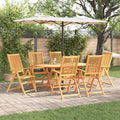 Garten Essgruppe 7 pcs Braun Massivholz Akazie