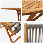 Garten Essgruppe 5 pcs Grau Massivholz Akazie