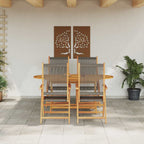 Garten Essgruppe 5 pcs Grau Massivholz Akazie