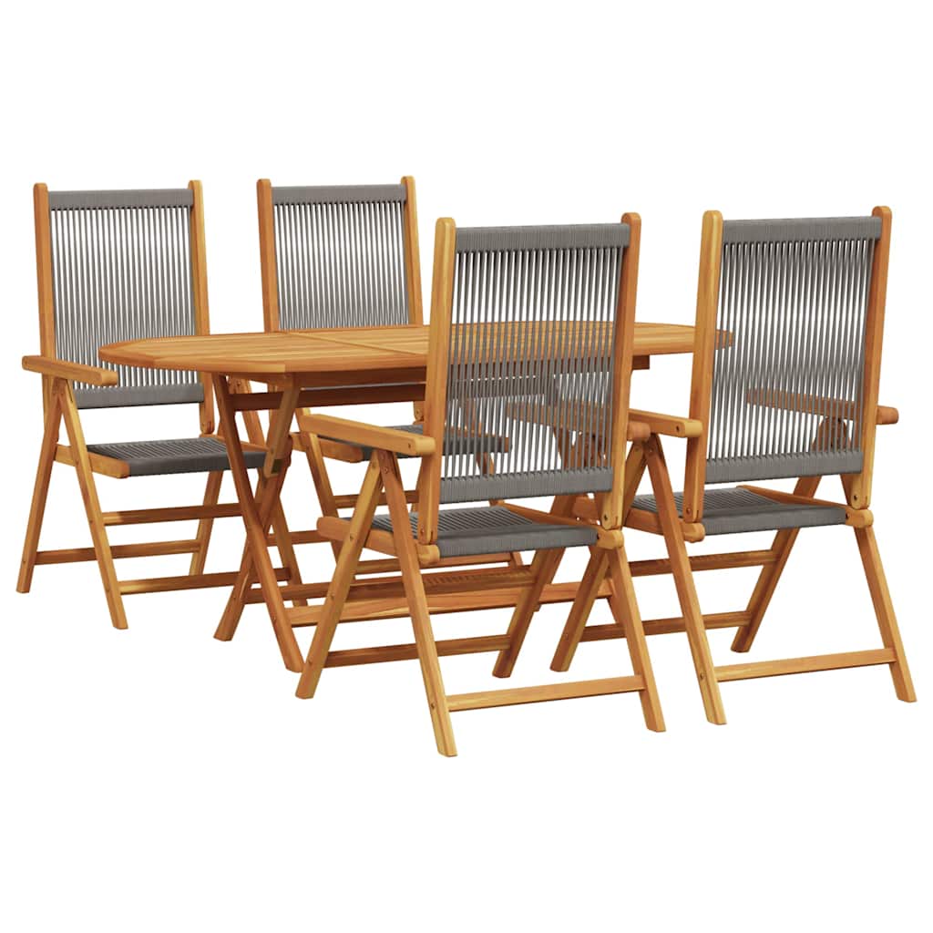 Garten Essgruppe 5 pcs Grau Massivholz Akazie