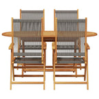 Garten Essgruppe 5 pcs Grau Massivholz Akazie