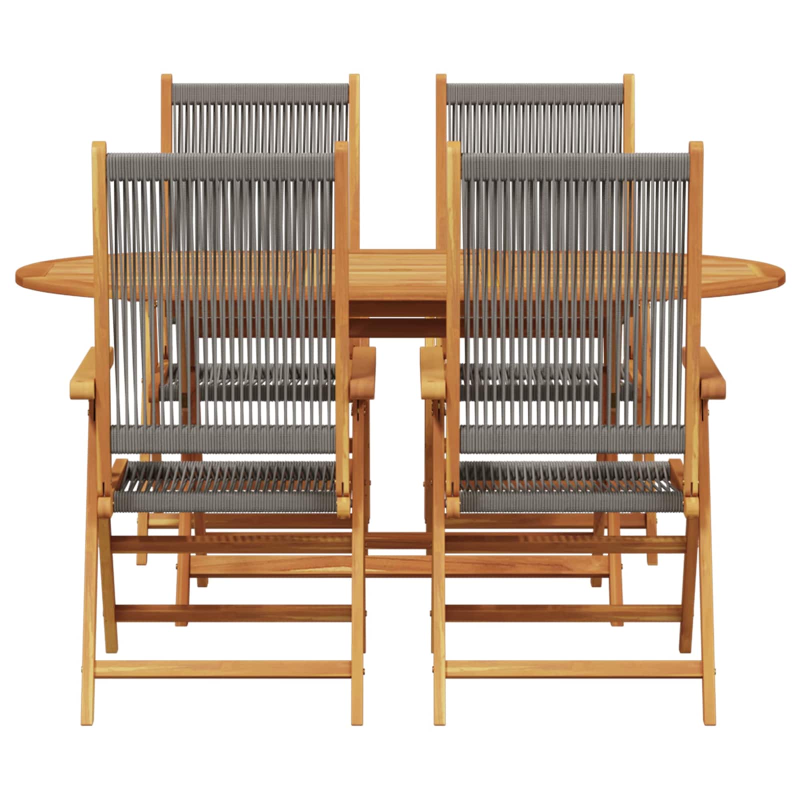 Garten Essgruppe 5 pcs Grau Massivholz Akazie
