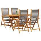 Garten Essgruppe 5 pcs Grau Massivholz Akazie