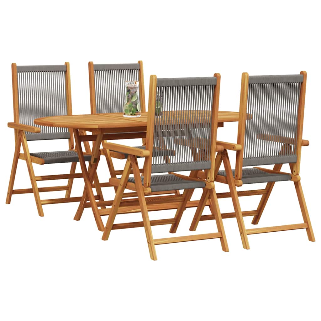 Garten Essgruppe 5 pcs Grau Massivholz Akazie