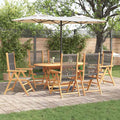 Garten Essgruppe 7 pcs Grau Massivholz Akazie